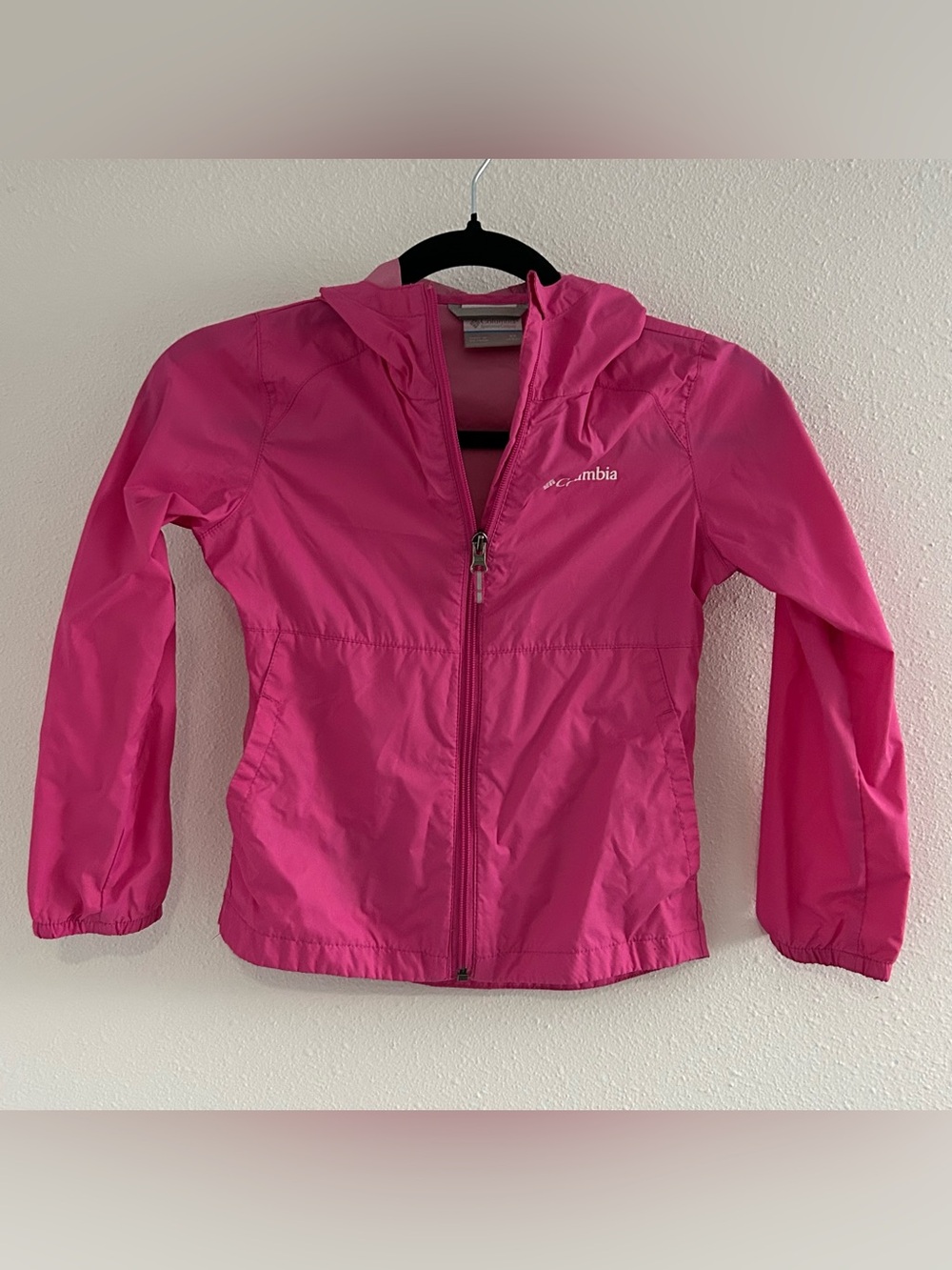 Columbia Girls' Hot Pink Hooded Rain Jacket